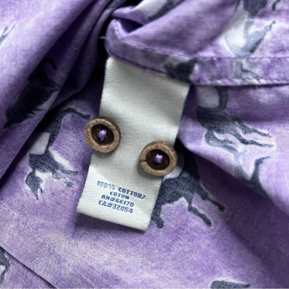 Odille (Anthropologie) Tarpan Horse Print Purple Button Down Shirt Size 0 - Picture 8 of 10